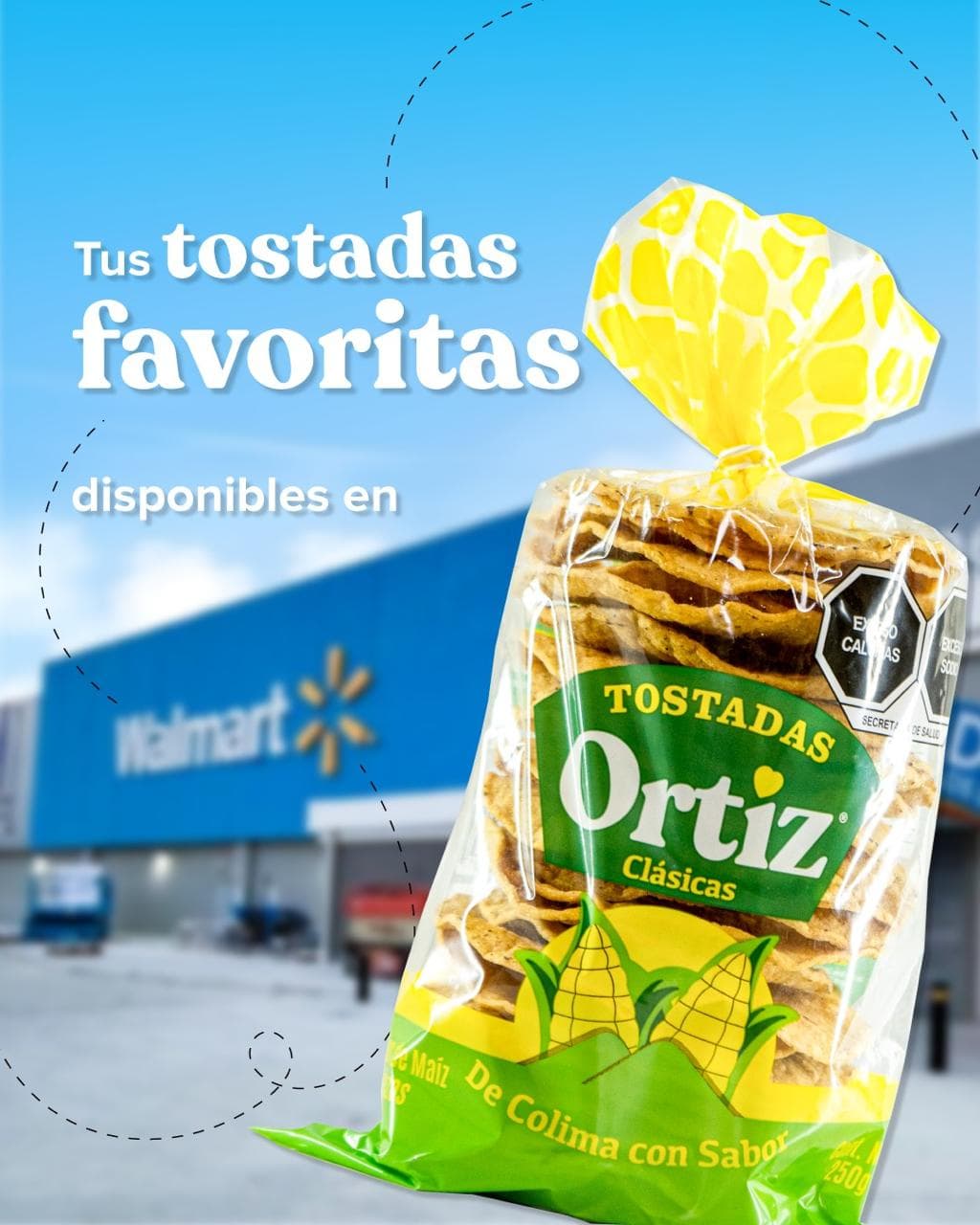 Paquete de Tostadas Ortiz en cadena nacional